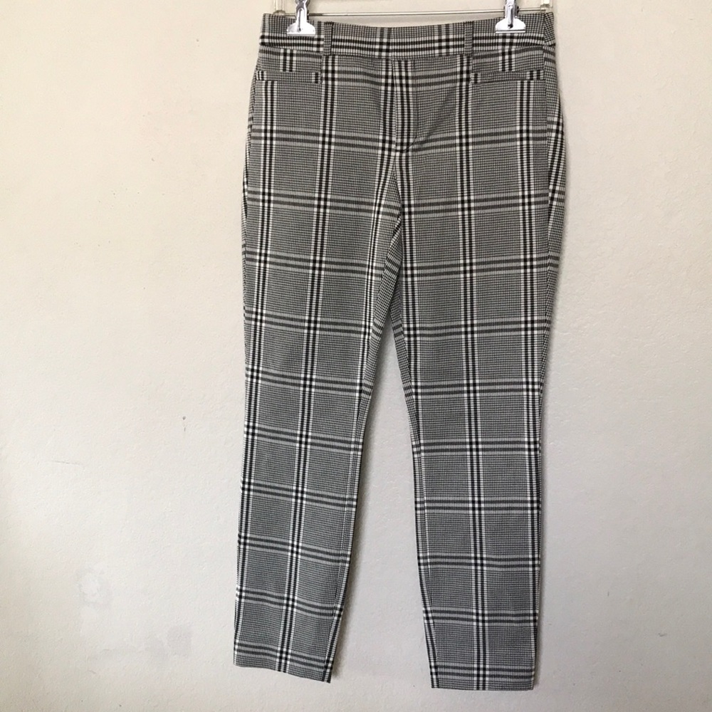 Plaid print trousers pants
